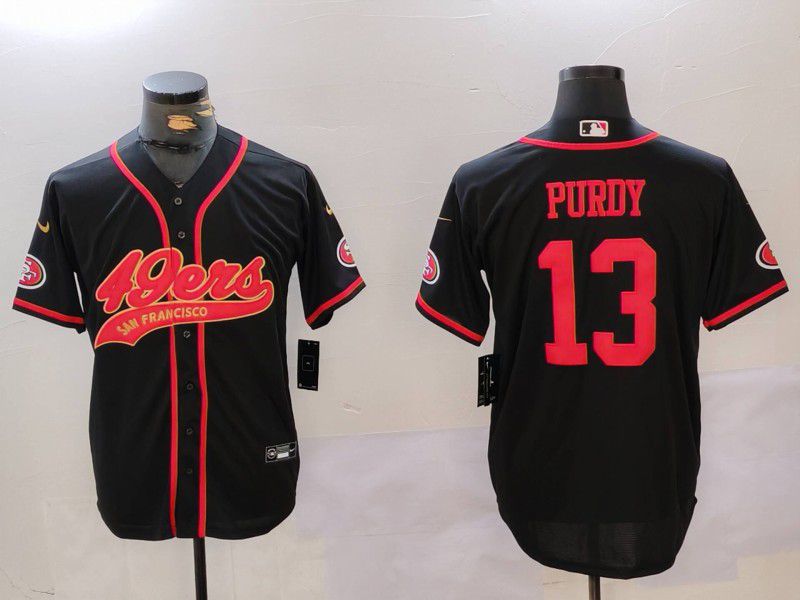 Men San Francisco 49ers #13 Purdy Black gold Joint Name 2024 Nike Limited NFL Jersey style 1